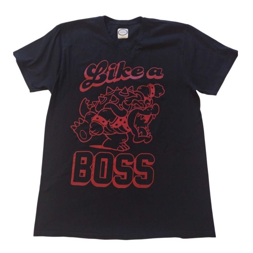Nintendo T Shirt Man's L Black Red Super Mario  King Of The Koopas Like‎ A Boss